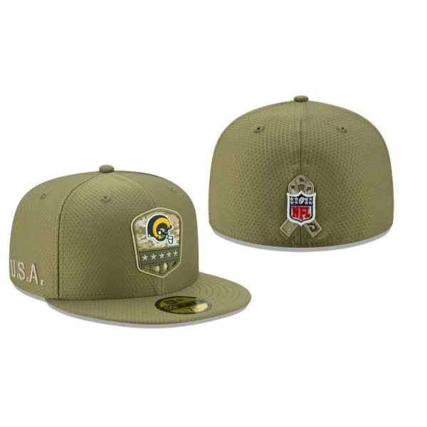 Los Angeles Rams Olive 2019 Salute to Service Side...