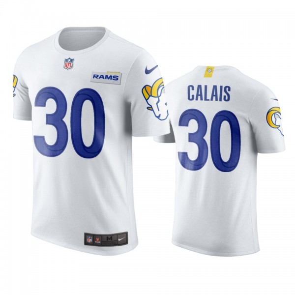 Men's Los Angeles Rams Raymond Calais White Name &...