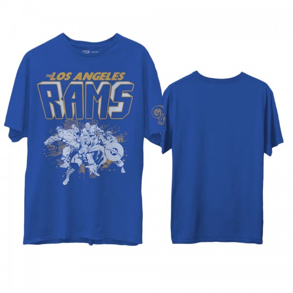 Men's Rams Junk Food Marvel Royal T-Shirt