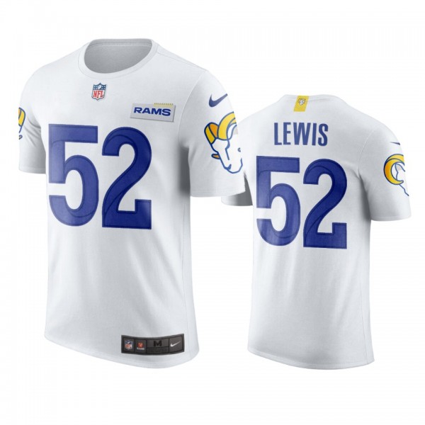 Men's Los Angeles Rams Terrell Lewis White Name &a...