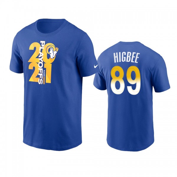 Los Angeles Rams Tyler Higbee Royal 2021 NFL Playo...