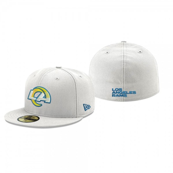 Los Angeles Rams White Omaha 59FIFTY Fitted Hat