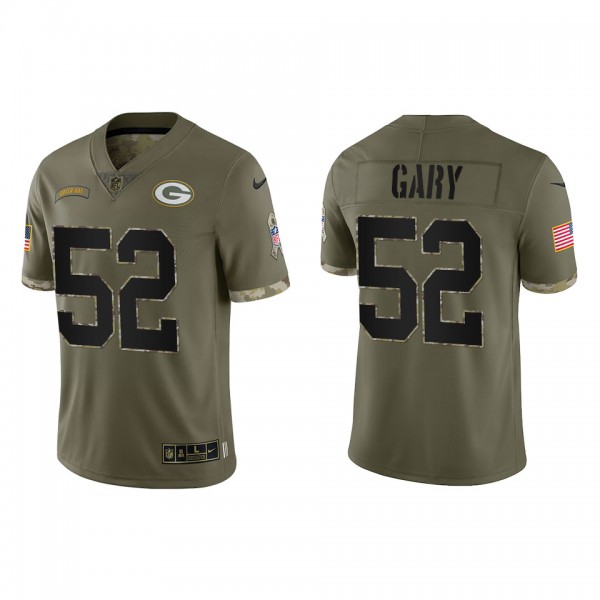 Rashan Gary Green Bay Packers Olive 2022 Salute To...