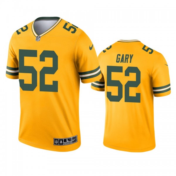 Green Bay Packers Rashan Gary Gold 2021 Inverted L...