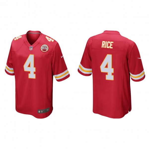 Men's Kansas City Chiefs Rashee Rice Red 2023 NFL Draft Game Jersey