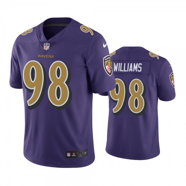 Baltimore Ravens #98 Men's Purple Brandon Williams...