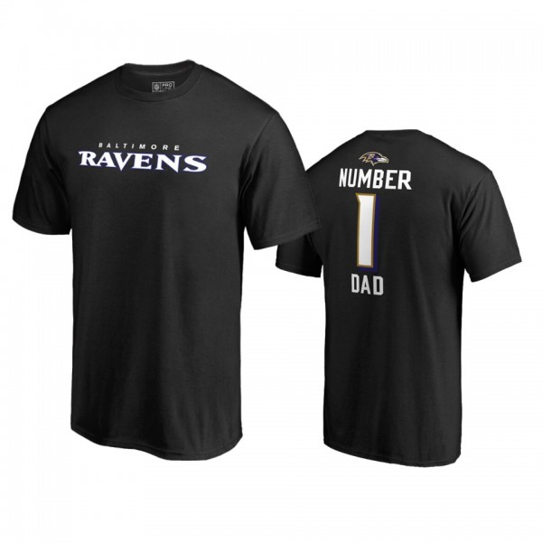 Baltimore Ravens Black 2019 Father's Day #1 Dad T-...