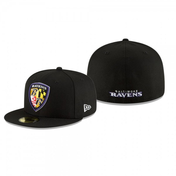 Baltimore Ravens Black Omaha 59FIFTY Hat
