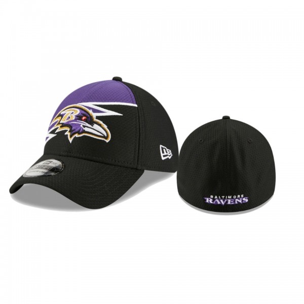Baltimore Ravens Black Purple Bolt 39THIRTY Flex Hat