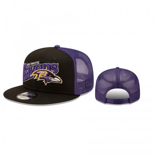 Baltimore Ravens Black Purple Mesh Effect 9FIFTY Snapback Hat