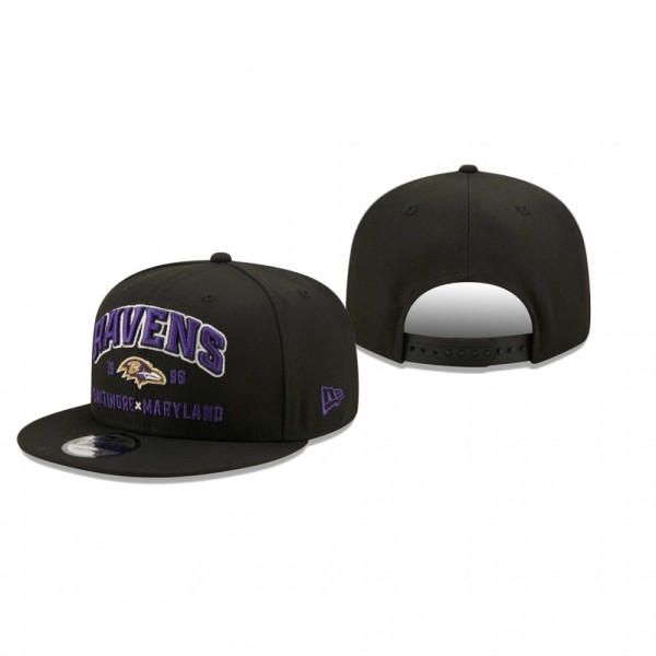 Baltimore Ravens Black Stacked 9FIFTY Snapback Hat