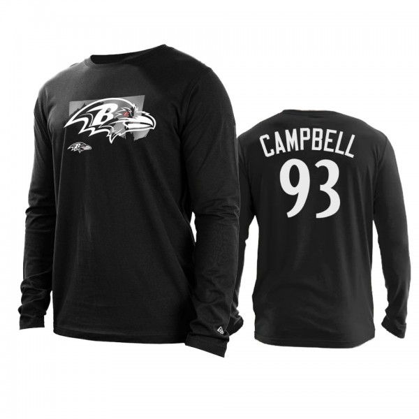 Baltimore Ravens Calais Campbell Black State Long Sleeve T-Shirt