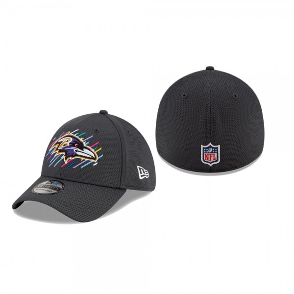 Baltimore Ravens Charcoal 2021 NFL Crucial Catch 39THIRTY Flex Hat