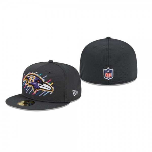 Baltimore Ravens Charcoal 2021 NFL Crucial Catch 59FIFTY Fitted Hat