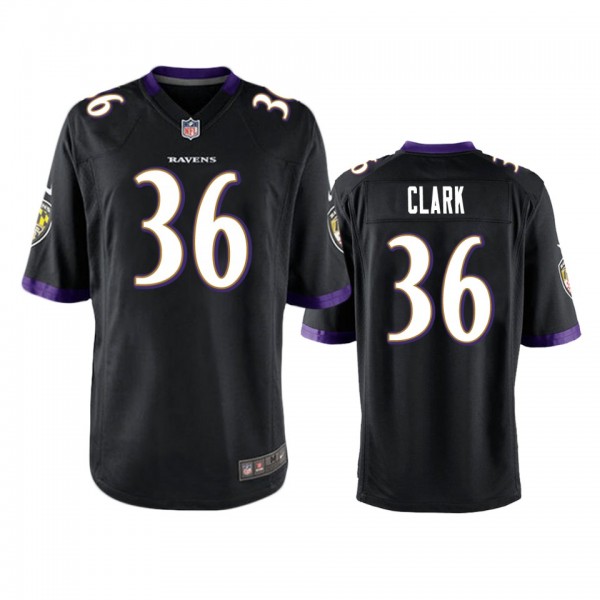 Baltimore Ravens Chuck Clark Black Game Jersey