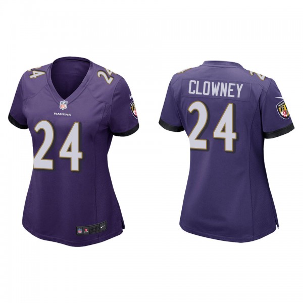 Women's Baltimore Ravens Jadeveon Clowney Purple G...