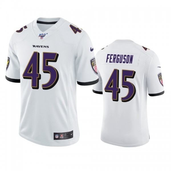 Baltimore Ravens Jaylon Ferguson White 100th Season Vapor Limited Jersey