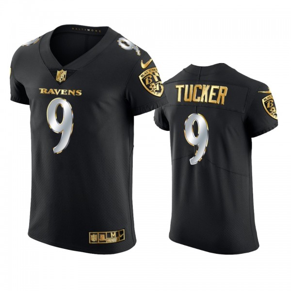 Baltimore Ravens Justin Tucker Black Golden Editio...