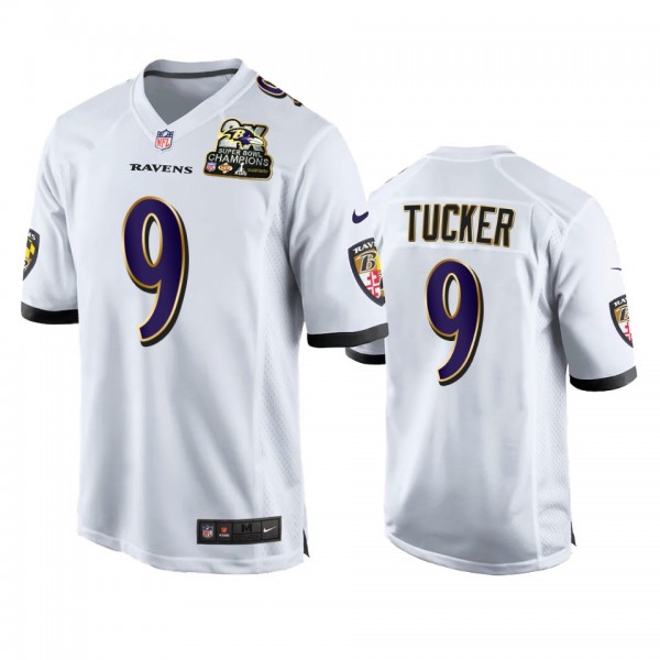 Baltimore Ravens Justin Tucker White 2X Super Bowl...