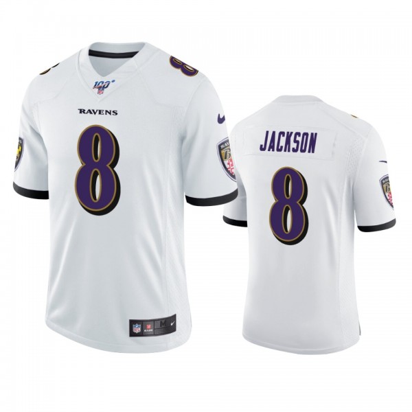 Baltimore Ravens Lamar Jackson White 100th Season ...