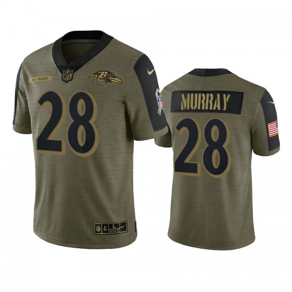 Baltimore Ravens Latavius Murray Olive 2021 Salute To Service Limited Jersey
