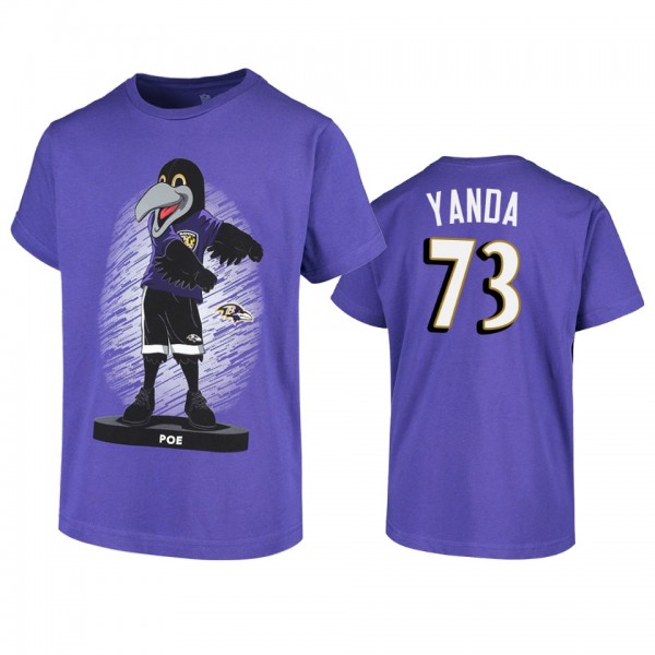 Baltimore Ravens Marshal Yanda Purple Dancing Poe Mascot T-Shirt