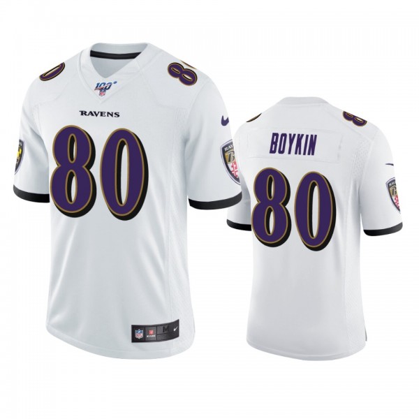 Baltimore Ravens Miles Boykin White 100th Season V...