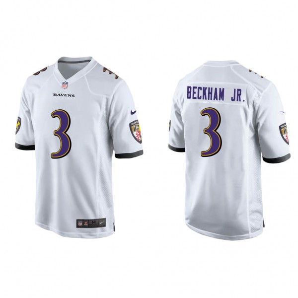Men's Baltimore Ravens Odell Beckham Jr. White Gam...