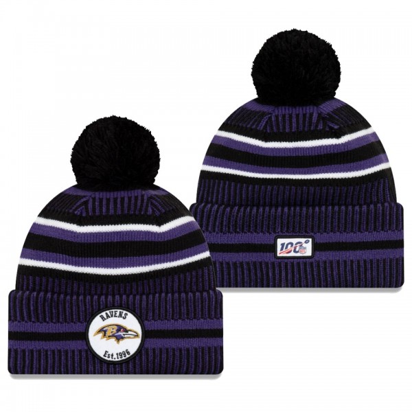 Baltimore Ravens Purple Black 2019 NFL Sideline Home Knit Hat