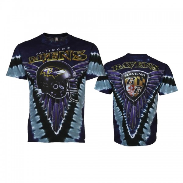 Baltimore Ravens Purple Tie-Dye V T-Shirt
