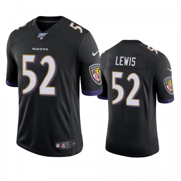 Baltimore Ravens Ray Lewis Black 100th Season Vapo...