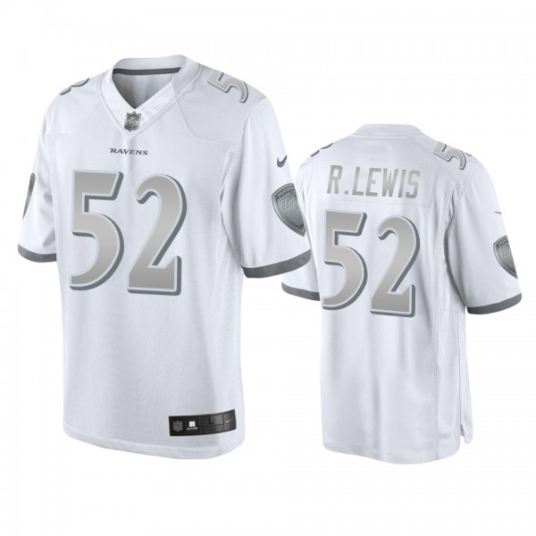 Baltimore Ravens Ray Lewis White Platinum Limited Jersey