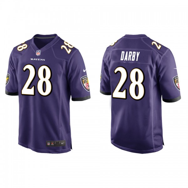 Men's Baltimore Ravens Ronald Darby Purple Game Je...