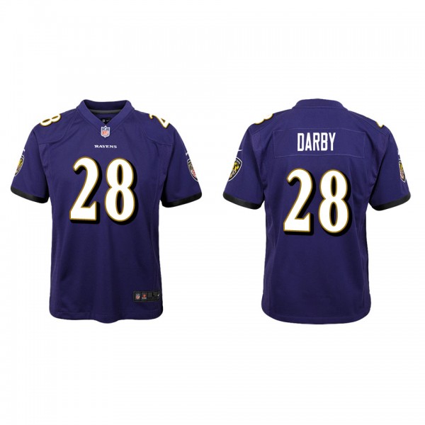 Youth Baltimore Ravens Ronald Darby Purple Game Je...