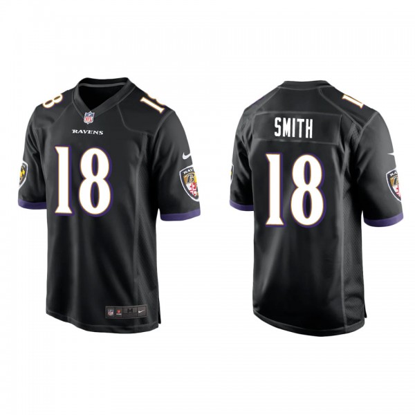 Men's Baltimore Ravens Roquan Smith Black Game Jersey