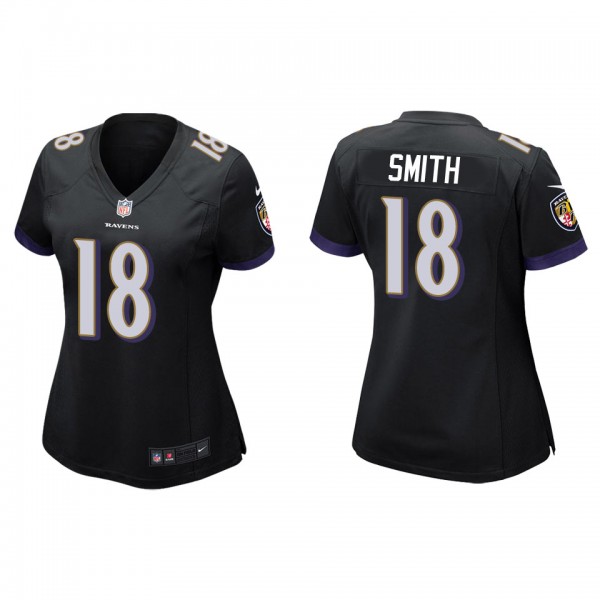 Women's Baltimore Ravens Roquan Smith Black Game J...