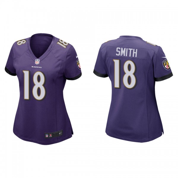 Women's Baltimore Ravens Roquan Smith Purple Game ...