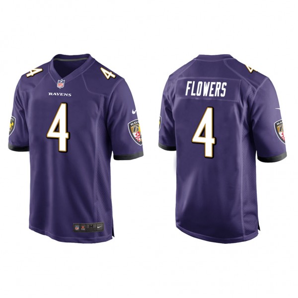 Men's Baltimore Ravens Zay Flowers Purple 2023 NFL...
