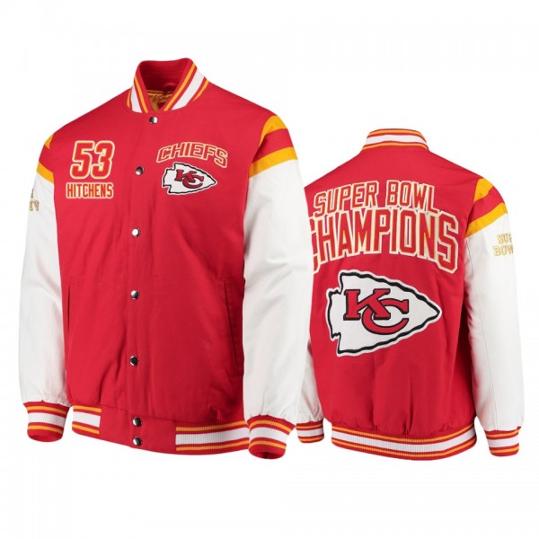 Chiefs #53 Anthony Hitchens Red Team Cotton Canvas...