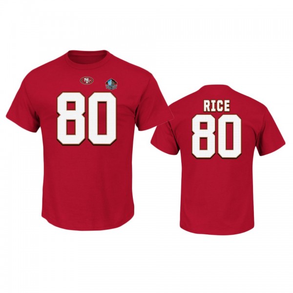San Francisco 49ers #80 Jerry Rice Red Hall of Fam...