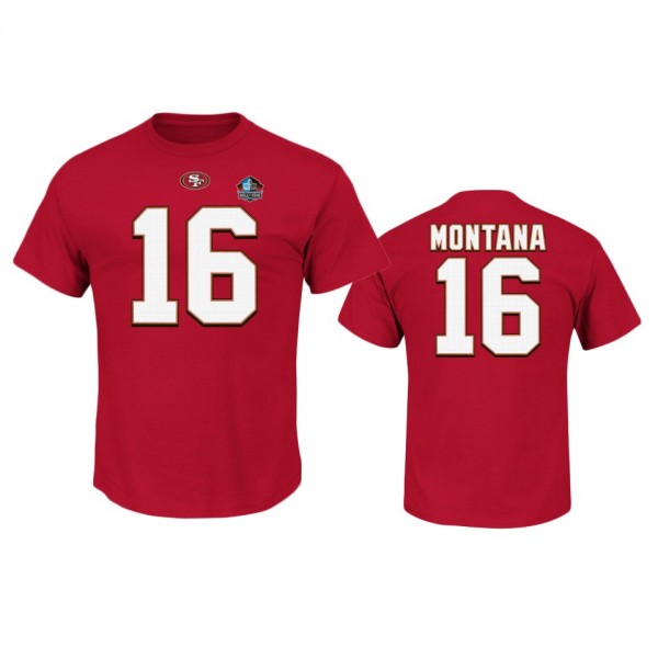 San Francisco 49ers #16 Joe Montana Red Hall of Fa...