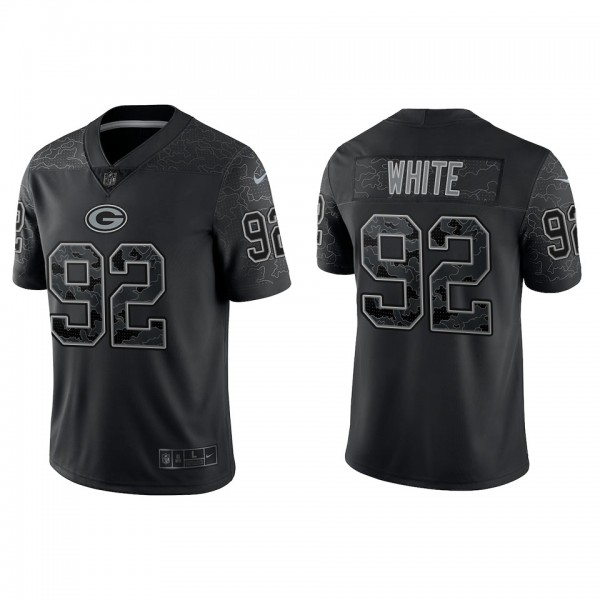 Reggie White Green Bay Packers Black Reflective Limited Jersey