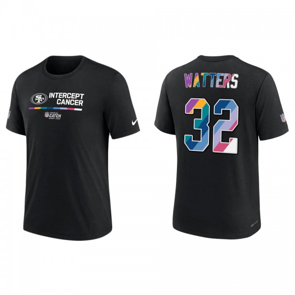 Ricky Watters San Francisco 49ers Black 2022 NFL Crucial Catch Performance T-Shirt
