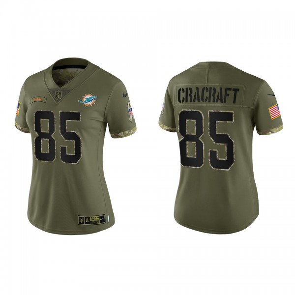 River Cracraft Women's Miami Dolphins Olive 2022 Salute To Service Limited Jersey