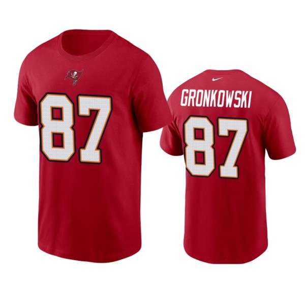Tampa Bay Buccaneers Rob Gronkowski Red Name Numbe...