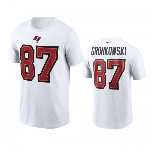 Tampa Bay Buccaneers Rob Gronkowski White Name Num...