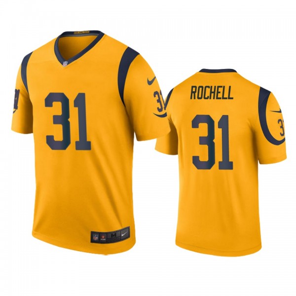 Los Angeles Rams Robert Rochell Gold Color Rush Le...