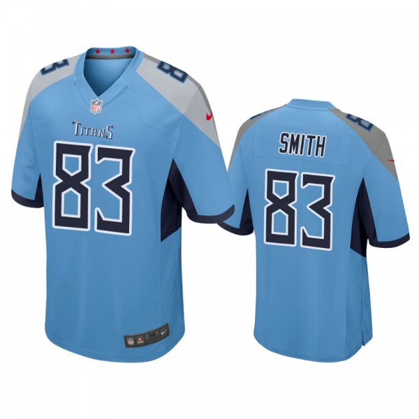 Tennessee Titans Rodney Smith Light Blue Game Jers...