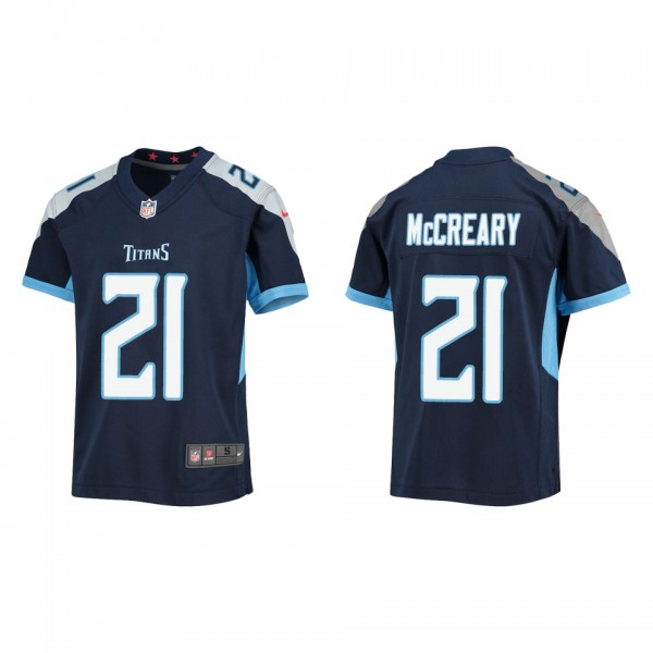 Youth Roger McCreary Tennessee Titans Navy Game Je...