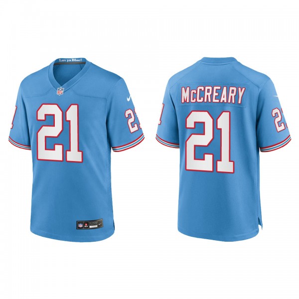 Roger McCreary Youth Tennessee Titans Light Blue Oilers Throwback Alternate Game Jersey